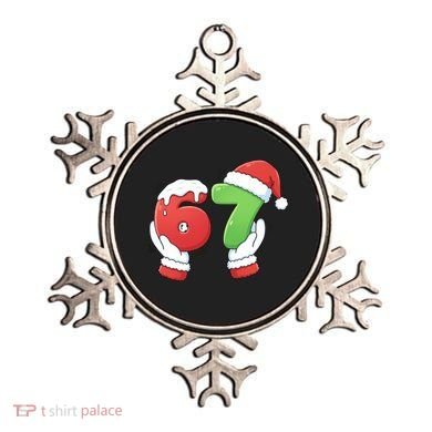 Funny Christmas 67 Meme 6-7 Santa Claus Hands Ornament
