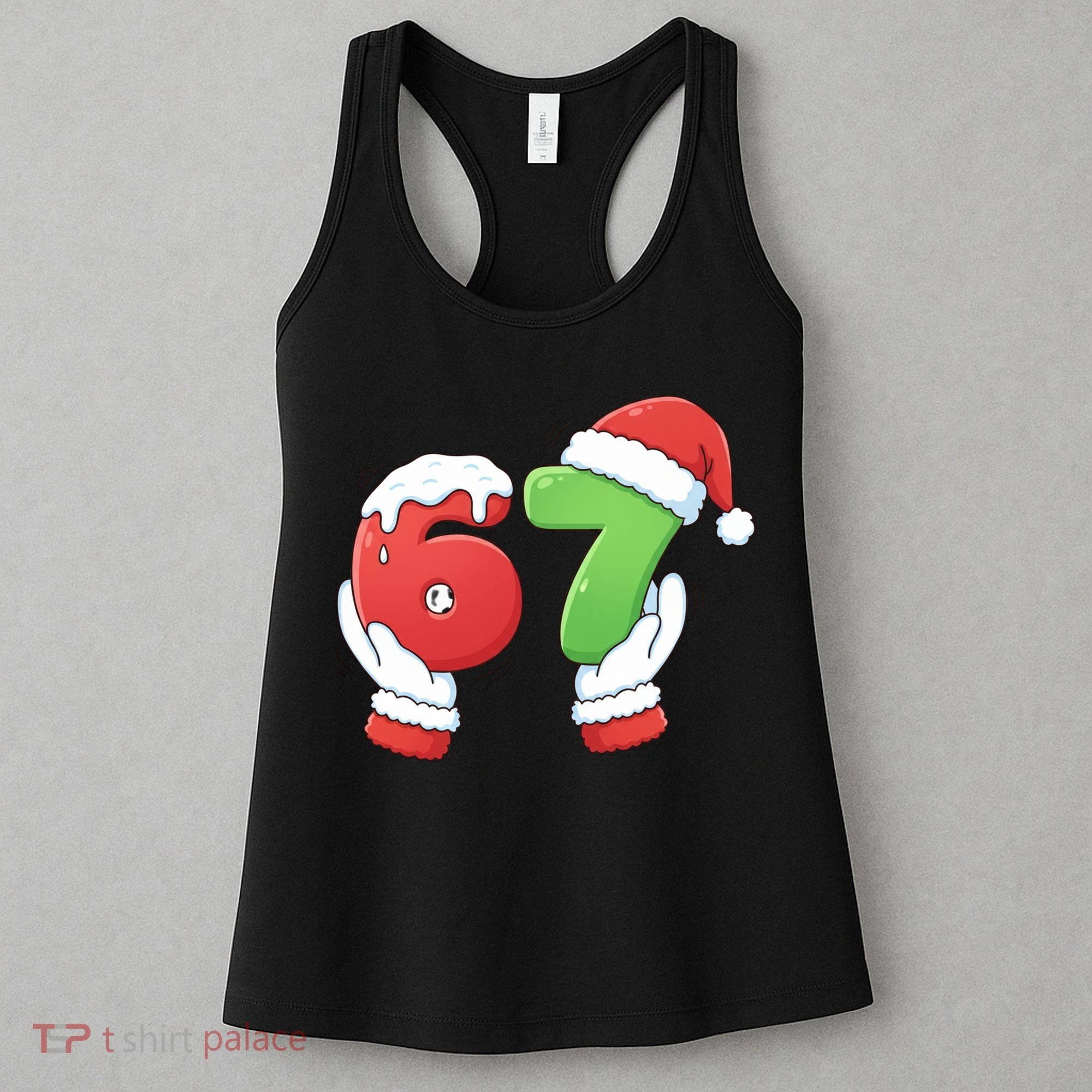 Funny Christmas 67 Meme 6-7 Santa Claus Hands Women's Tank Top