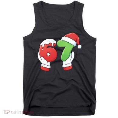 Funny Christmas 67 Meme 6-7 Santa Claus Hands Tank Top