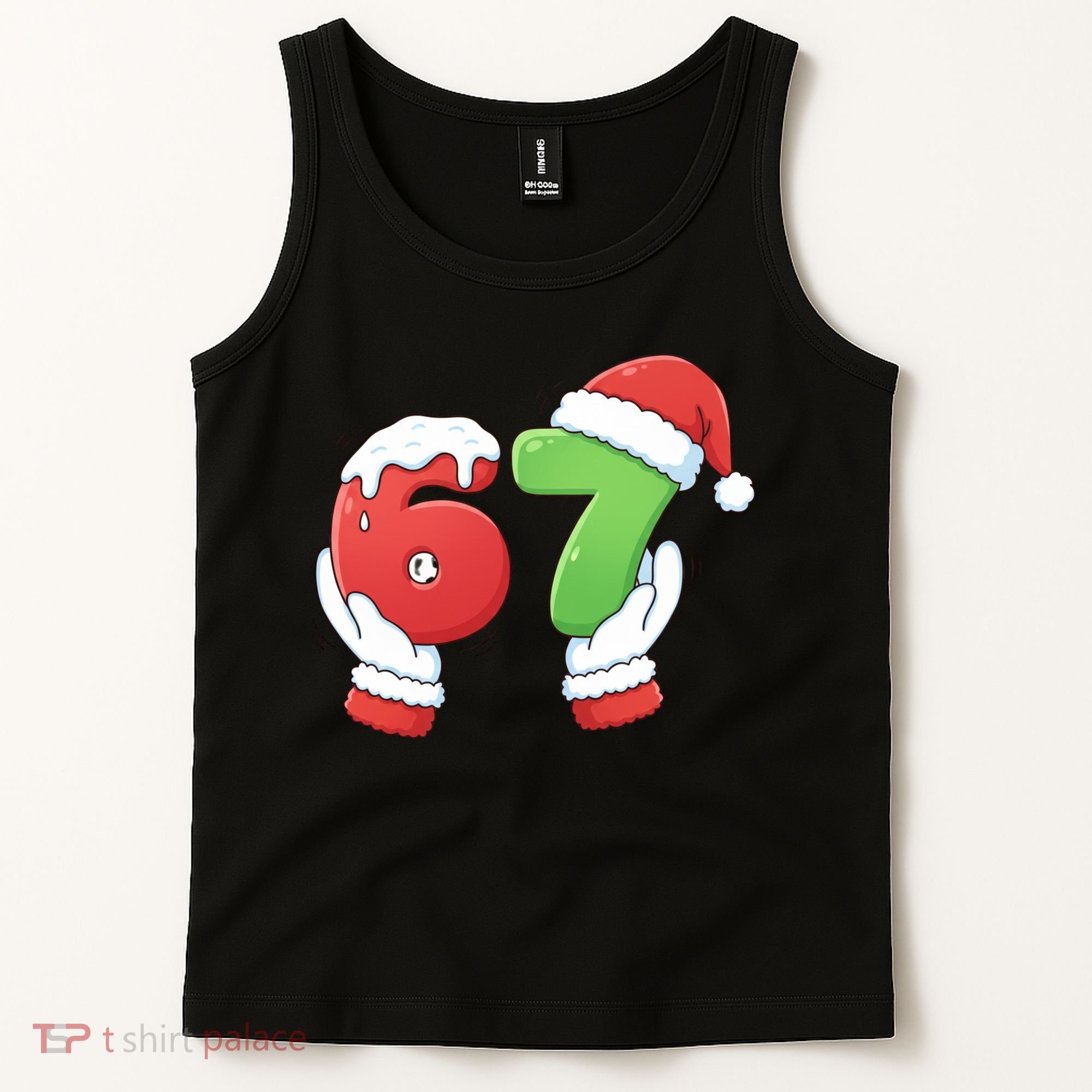 Funny Christmas 67 Meme 6-7 Santa Claus Hands Tank Top