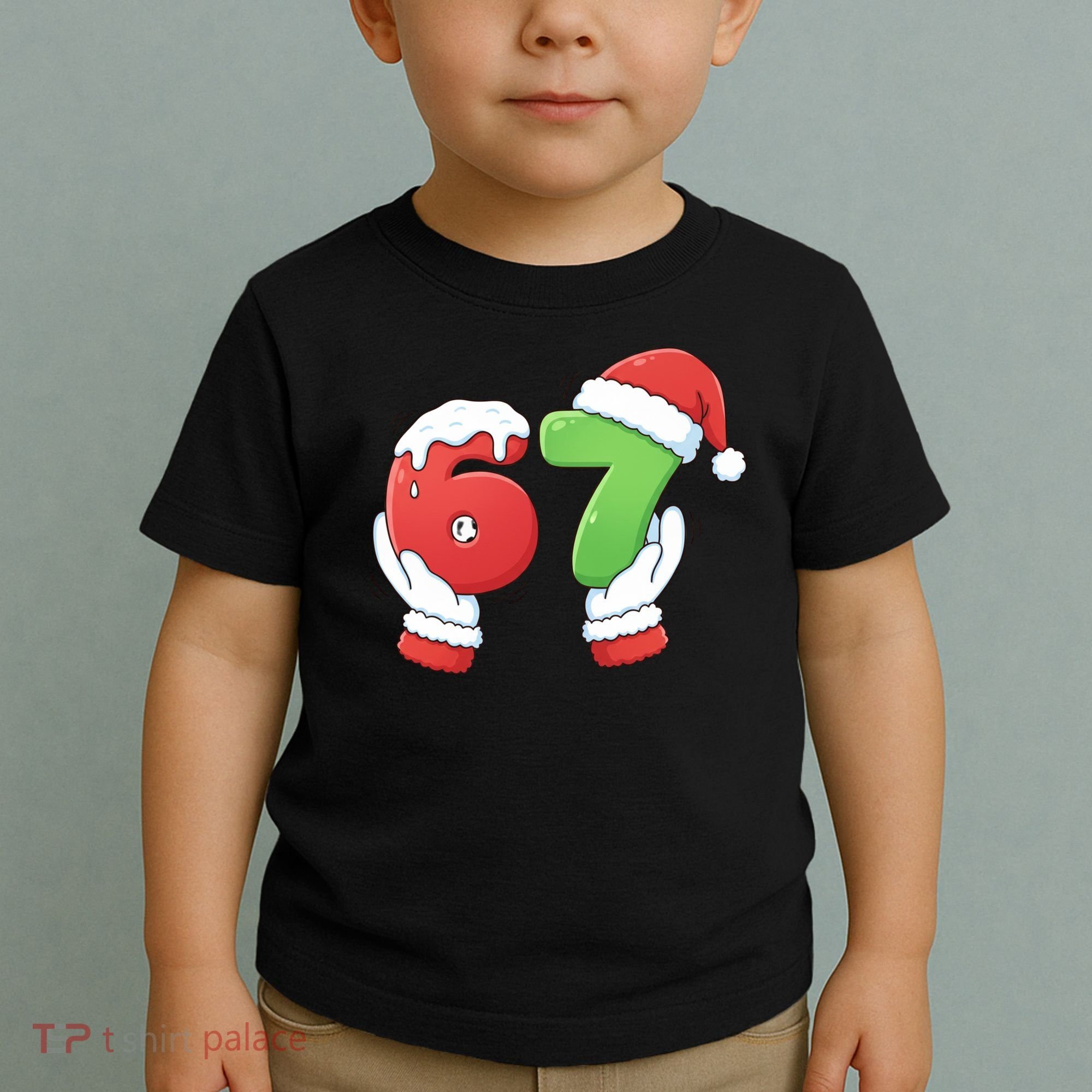 Funny Christmas 67 Meme 6-7 Santa Claus Hands Toddler T-Shirt