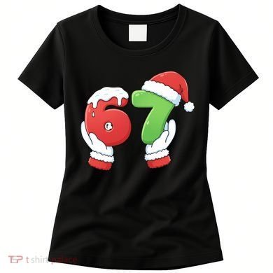 Funny Christmas 67 Meme 6-7 Santa Claus Hands Women's T-Shirt