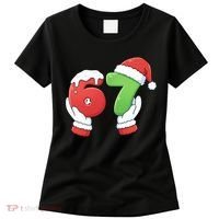 Funny Christmas 67 Meme 6-7 Santa Claus Hands Women's T-Shirt thumb 0