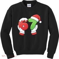 Funny Christmas 67 Meme 6-7 Santa Claus Hands Kids Sweatshirt thumb 0