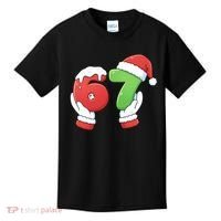 Funny Christmas 67 Meme 6-7 Santa Claus Hands Kids T-Shirt thumb 0