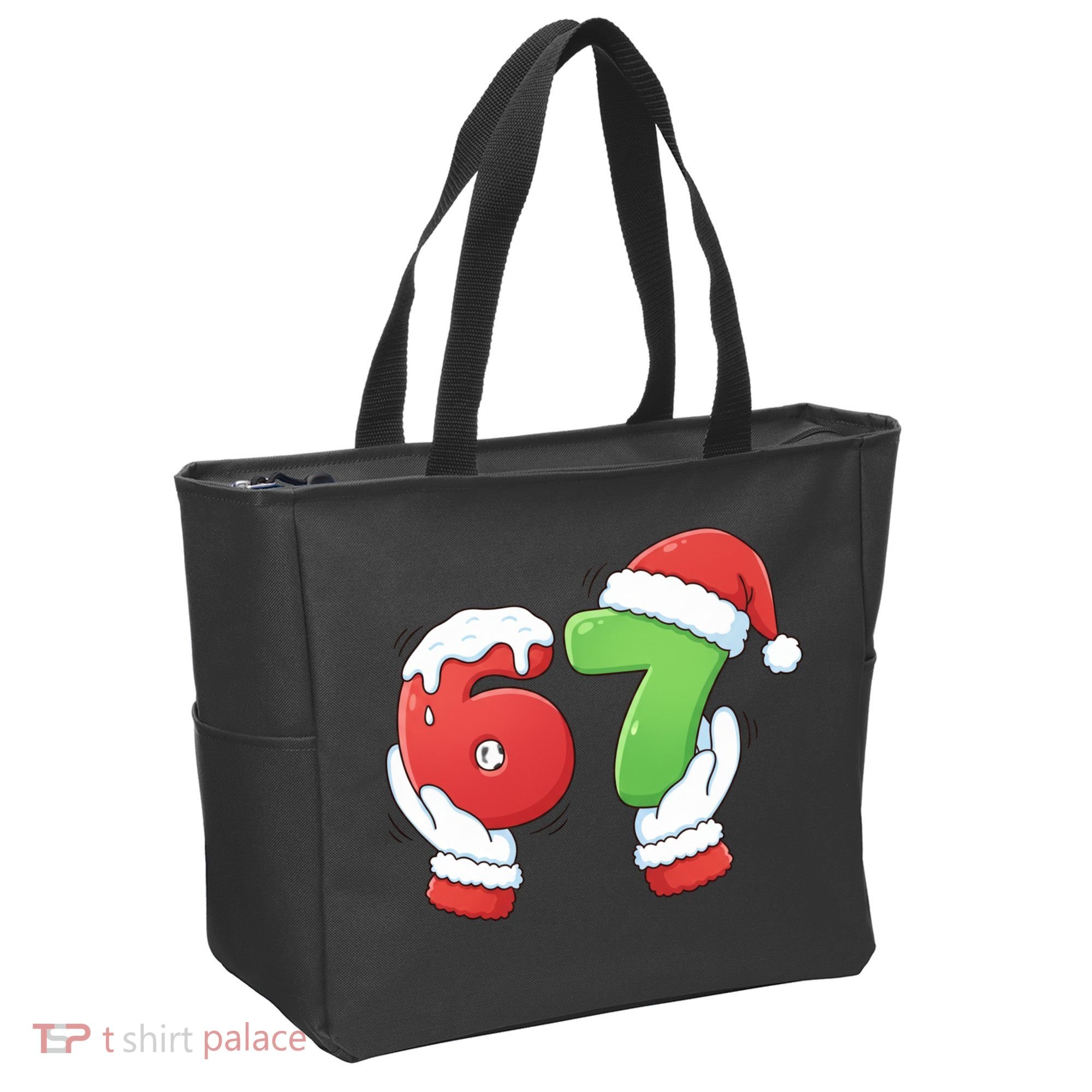 Funny Christmas 67 Meme 6-7 Santa Claus Hands Tote Bag