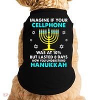 Funny cellphone 8 days understand jewish Hanukkah Chanukah Doggie Tank thumb 0