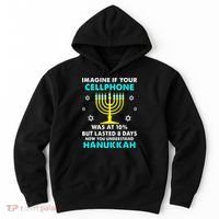 Funny cellphone 8 days understand jewish Hanukkah Chanukah Hoodie thumb 0