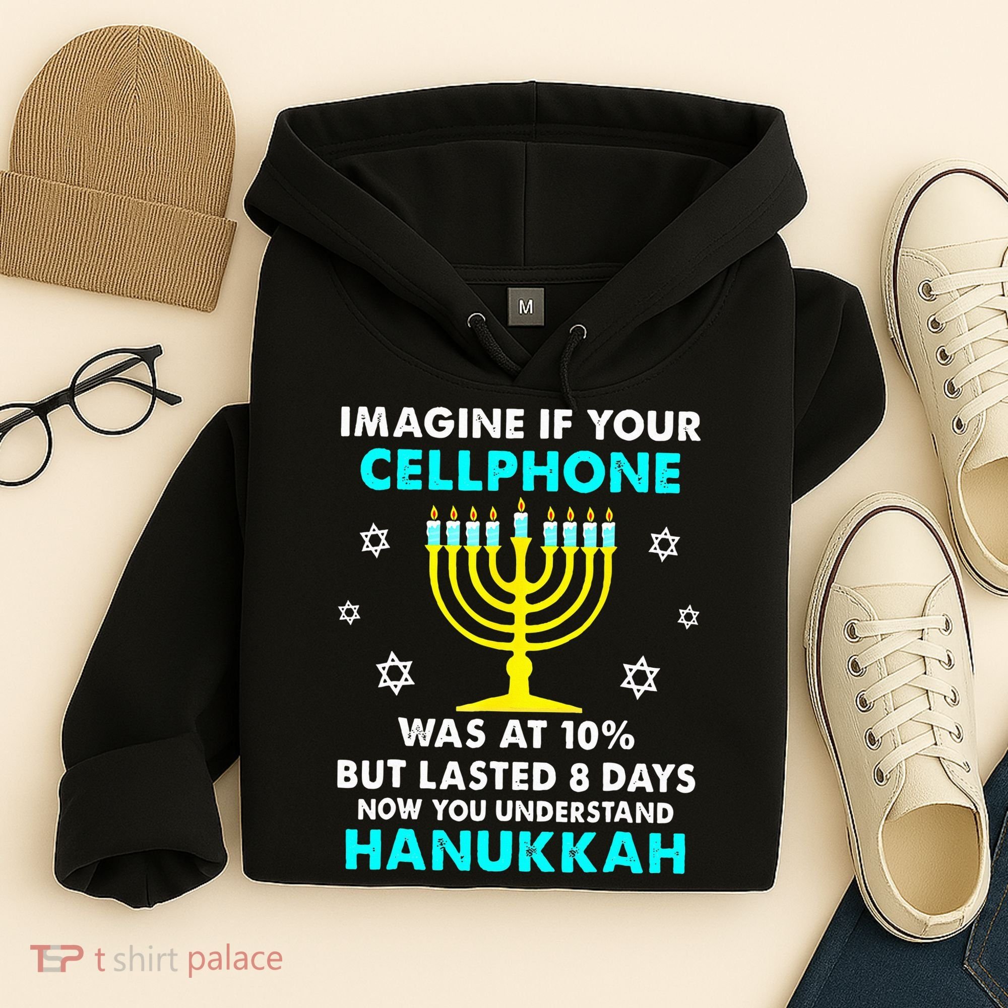 Funny cellphone 8 days understand jewish Hanukkah Chanukah Hoodie