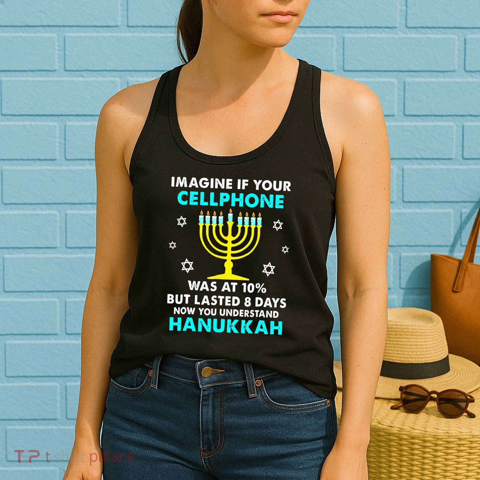 Funny cellphone 8 days understand jewish Hanukkah Chanukah Women's Tank Top