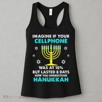 Funny cellphone 8 days understand jewish Hanukkah Chanukah Women's Tank Top thumb 3