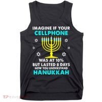 Funny cellphone 8 days understand jewish Hanukkah Chanukah Tank Top thumb 0