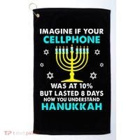 Funny cellphone 8 days understand jewish Hanukkah Chanukah Golf Towel thumb 0