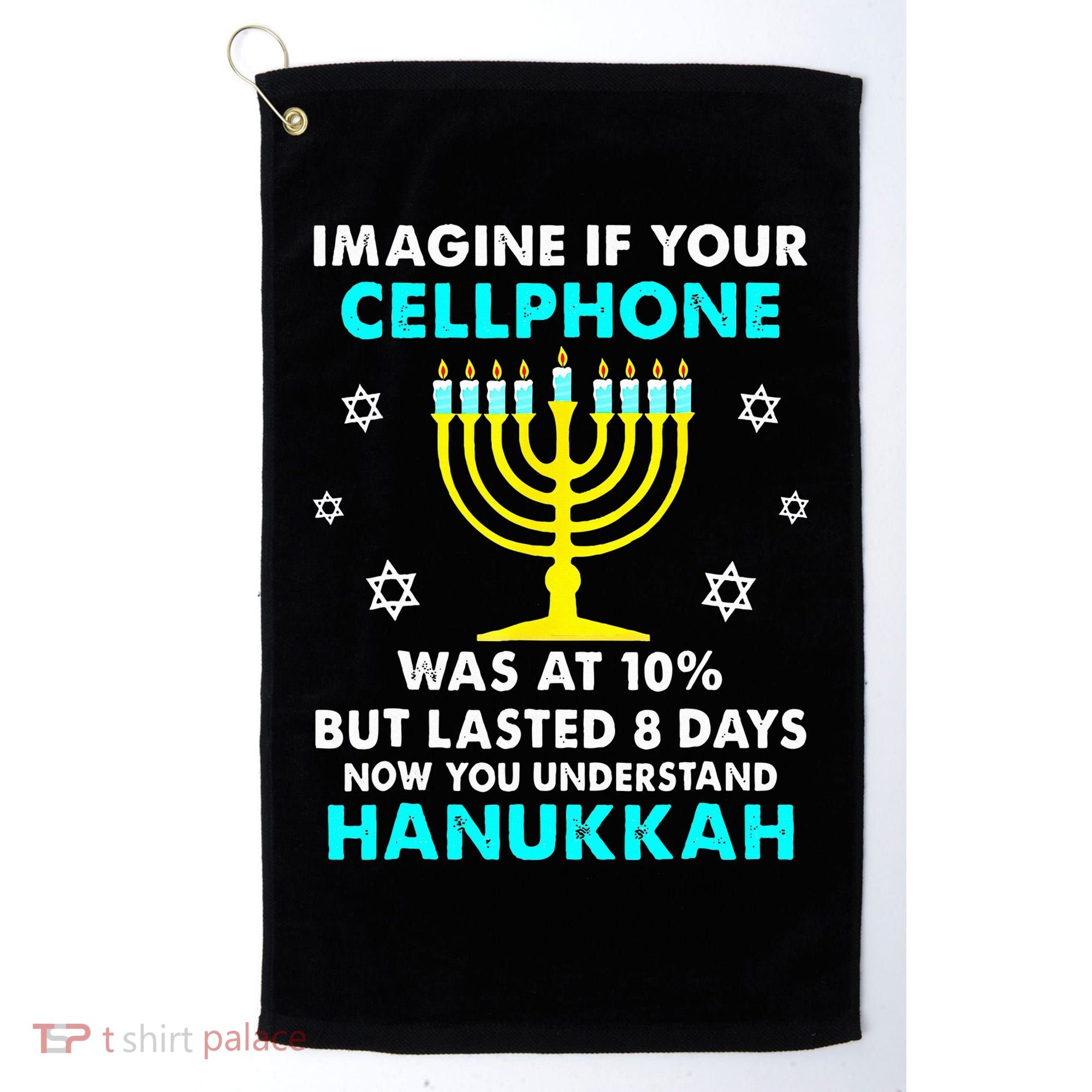Funny cellphone 8 days understand jewish Hanukkah Chanukah Golf Towel