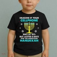 Funny cellphone 8 days understand jewish Hanukkah Chanukah Toddler T-Shirt thumb 2