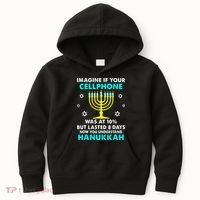 Funny cellphone 8 days understand jewish Hanukkah Chanukah Kids Hoodie thumb 0