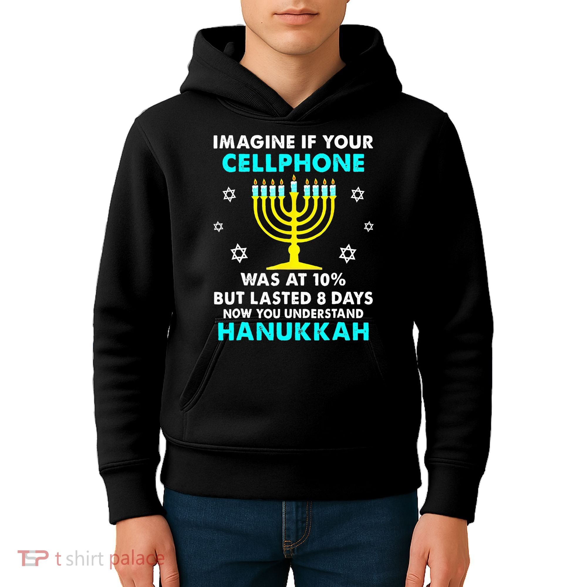 Funny cellphone 8 days understand jewish Hanukkah Chanukah Kids Hoodie