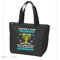 Funny cellphone 8 days understand jewish Hanukkah Chanukah Tote Bag thumb 3