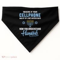 Funny cellphone 8 days understand jewish Hanukkah Chanukah  USA-Made Doggie Bandana thumb 0