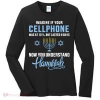 Funny cellphone 8 days understand jewish Hanukkah Chanukah  Women's Long Sleeve Shirt thumb 0
