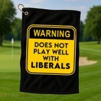 Funny Conservative Anti Liberal Golf Towel thumb 1