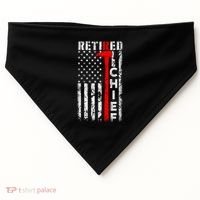 Firefighter Chief American Flag Funny Gift Retired Fire Chief Great Gift USA-Made Doggie Bandana thumb 0