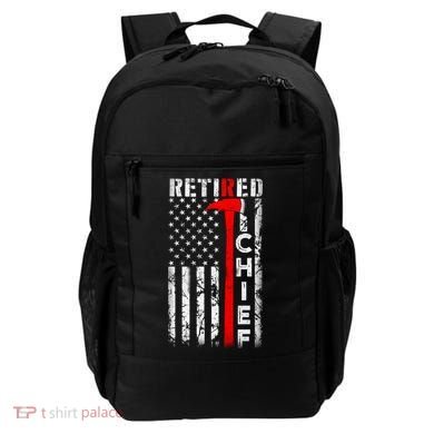Firefighter Chief American Flag Funny Gift Retired Fire Chief Great Gift Backpack