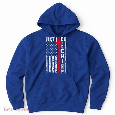 Firefighter Chief American Flag Funny Gift Retired Fire Chief Great Gift Hoodie
