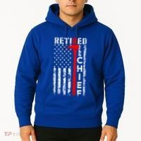 Firefighter Chief American Flag Funny Gift Retired Fire Chief Great Gift Hoodie thumb 2