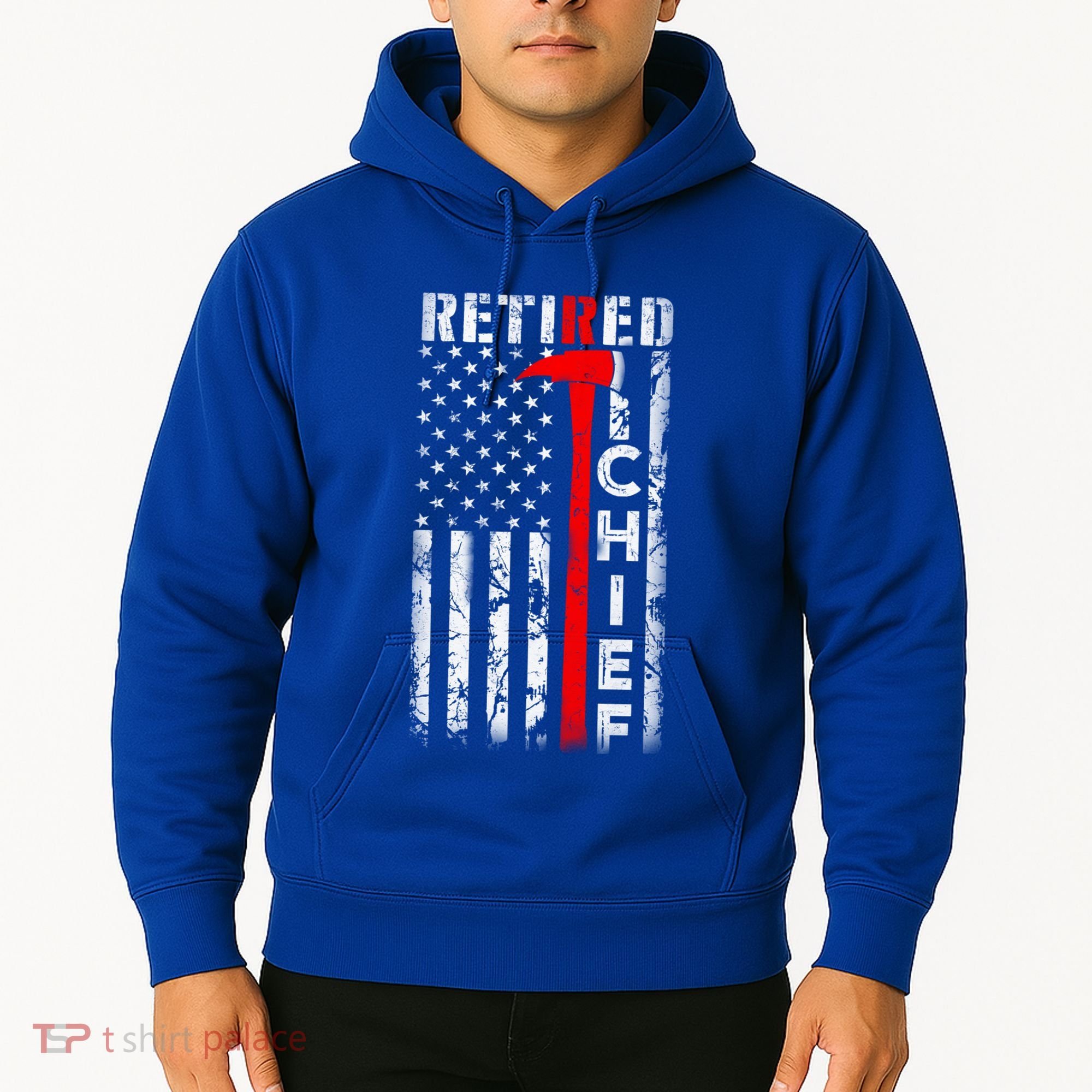 Firefighter Chief American Flag Funny Gift Retired Fire Chief Great Gift Hoodie