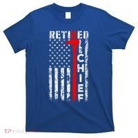 Firefighter Chief American Flag Funny Gift Retired Fire Chief Great Gift T-Shirt thumb 0