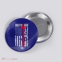 Firefighter Chief American Flag Funny Gift Retired Fire Chief Great Gift Button thumb 0