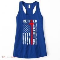 Firefighter Chief American Flag Funny Gift Retired Fire Chief Great Gift Women's Tank Top thumb 0