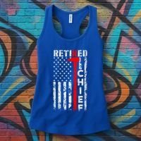 Firefighter Chief American Flag Funny Gift Retired Fire Chief Great Gift Women's Tank Top thumb 3