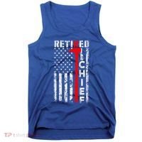 Firefighter Chief American Flag Funny Gift Retired Fire Chief Great Gift Tank Top thumb 0