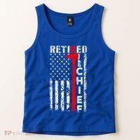Firefighter Chief American Flag Funny Gift Retired Fire Chief Great Gift Tank Top thumb 2