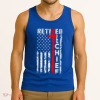 Firefighter Chief American Flag Funny Gift Retired Fire Chief Great Gift Tank Top thumb 3
