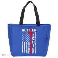 Firefighter Chief American Flag Funny Gift Retired Fire Chief Great Gift Tote Bag thumb 0