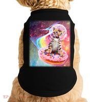 Funny Cute Astronaut Kitty On Rainbow Sprinkle Donut Doggie Tank thumb 0