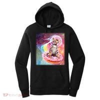 Funny Cute Astronaut Kitty On Rainbow Sprinkle Donut Women's Hoodie thumb 0