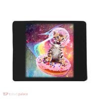 Funny Cute Astronaut Kitty On Rainbow Sprinkle Donut Mousepad thumb 0