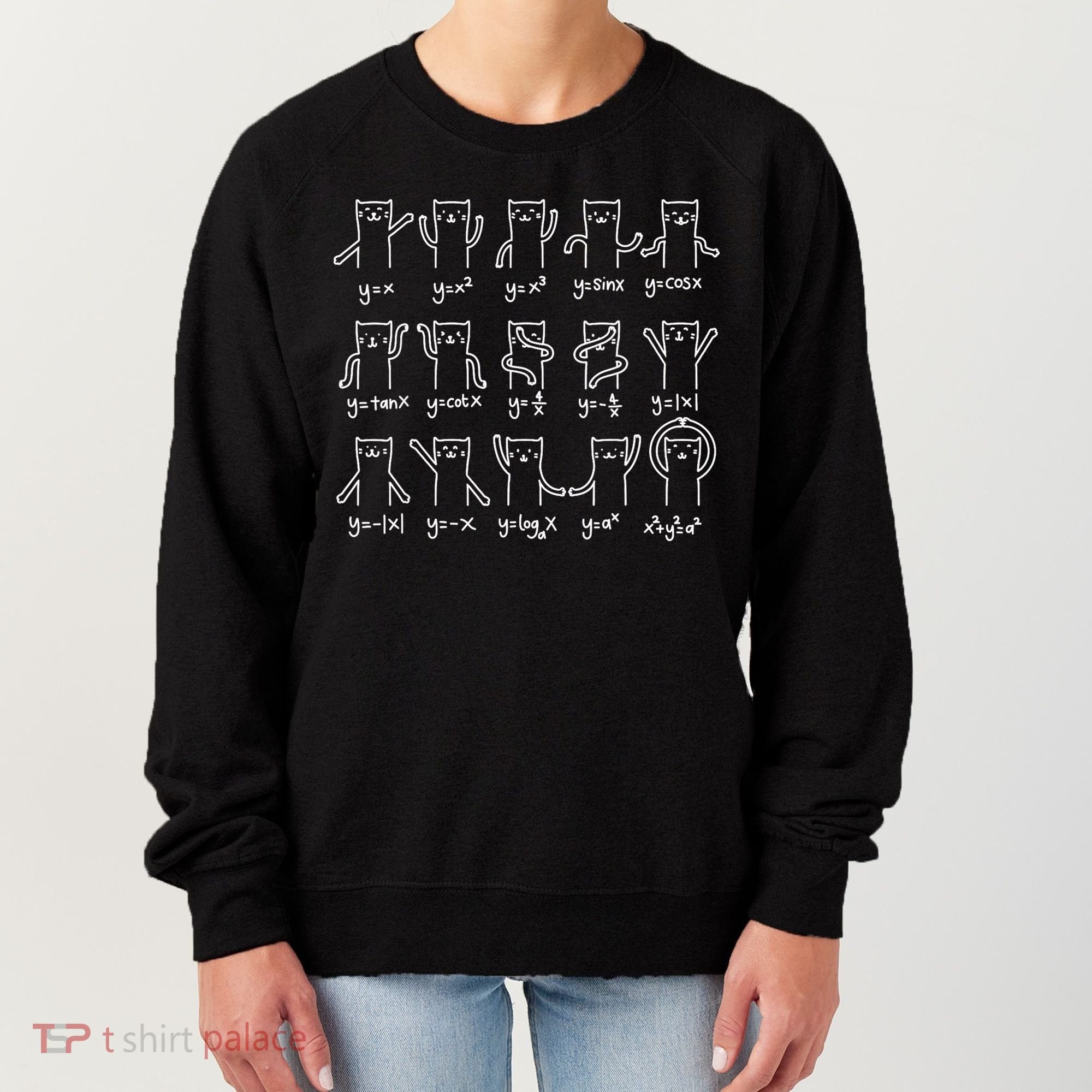 Funny Cat And Math Funny Math Cat Algebra Lover Funny Cat Women's Sweatshirt