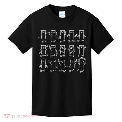Funny Cat And Math Funny Math Cat Algebra Lover Funny Cat Kids T-Shirt