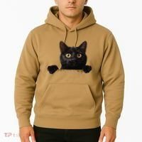 Funny Curious Adorable Cat Black Peeking Kitten Pet Lovers Hoodie thumb 2