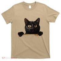 Funny Curious Adorable Cat Black Peeking Kitten Pet Lovers T-Shirt thumb 0