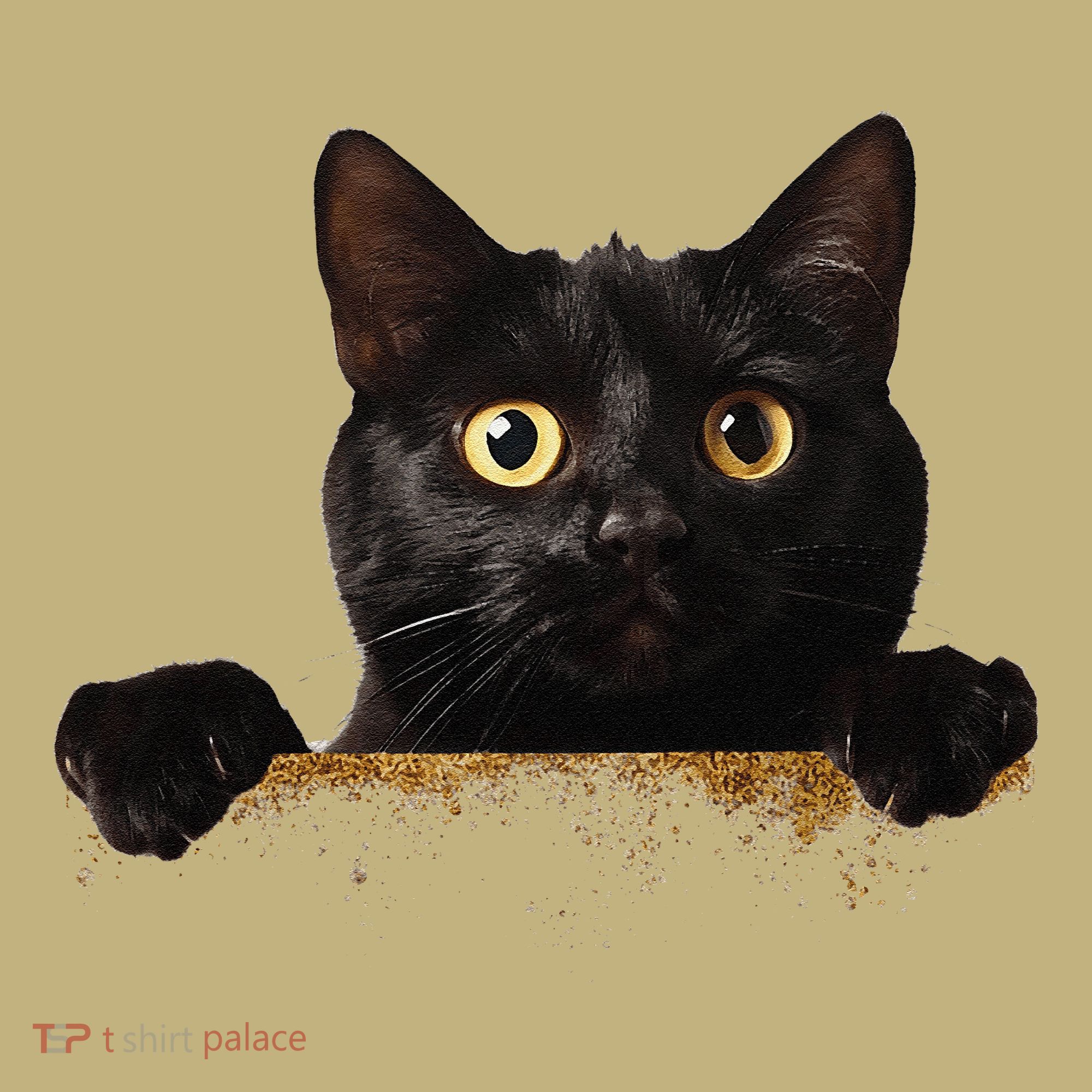 Funny Curious Adorable Cat Black Peeking Kitten Pet Lovers Button