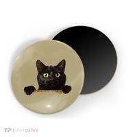 Funny Curious Adorable Cat Black Peeking Kitten Pet Lovers Magnet thumb 0