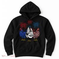 Funny Chickens American Flag Patriotic Farmer 4th Of July Hoodie thumb 0