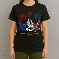 Funny Chickens American Flag Patriotic Farmer 4th Of July T-Shirt thumb 4