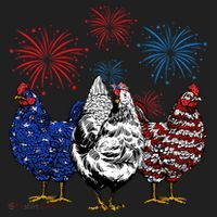 Funny Chickens American Flag Patriotic Farmer 4th Of July Beanie thumb 2